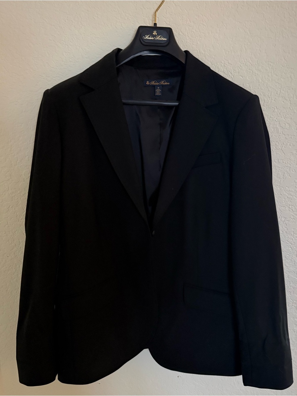 Brooks Brothers Women’s Black Tailored Blazer Size 16 Italian Fabric